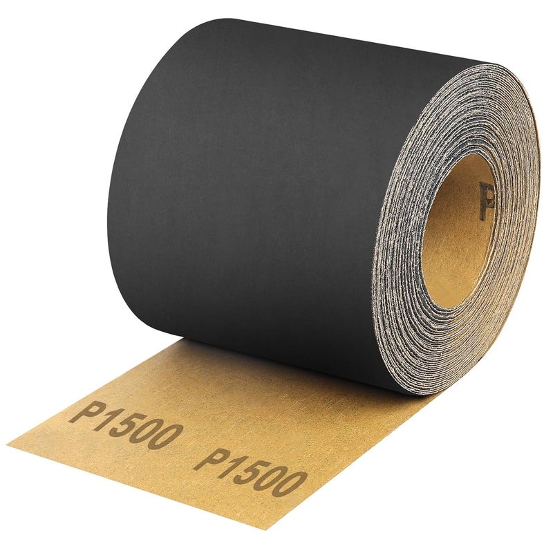 Shineboc 1500 Grit Sandpaper Roll, 3-2/3" Wide 11 Yard Wet Dry Silicon Carbide Longboard Sand Paper for Automotive Metal Wood Sanding＆Polishing - Image 1